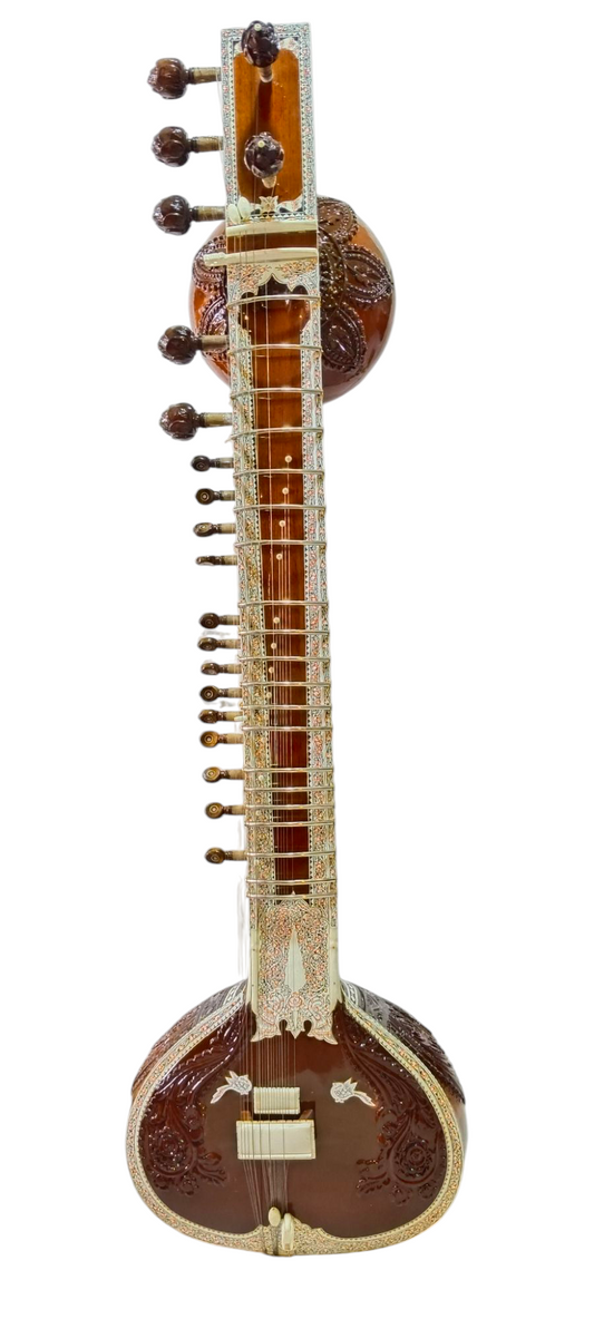 Sitar Tune Wood With Fiber Box Mizrabs Two Thumba Ustad Ravi Shankar Style Travel Sitar