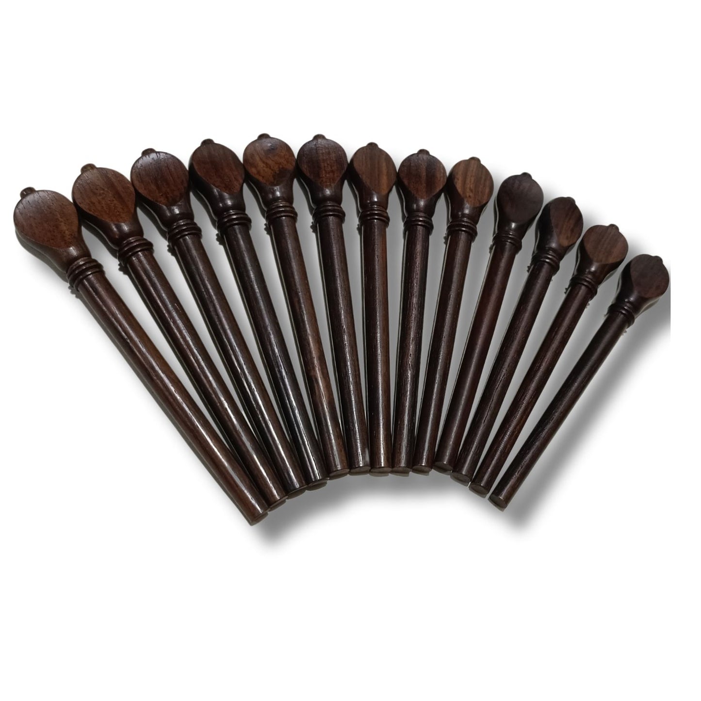 Lute Pegs Set of 13 Pieces Tuning Pegs for Lute Instrument Handcrafted Boxwood Ebony or Rosewood Pegs Traditional and Historical String Instruments (ROSEWOOD SHAFT 7.5/5.5/85 MM)