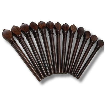 Lute Pegs Set of 13 Pieces Tuning Pegs for Lute Instrument Handcrafted Boxwood Ebony or Rosewood Pegs Traditional and Historical String Instruments (ROSEWOOD SHAFT 7.5/5.5/85 MM)