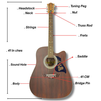 Musical Works 41" Rosewood Jumbo Acoustic Guitar – Professional Matte Finish