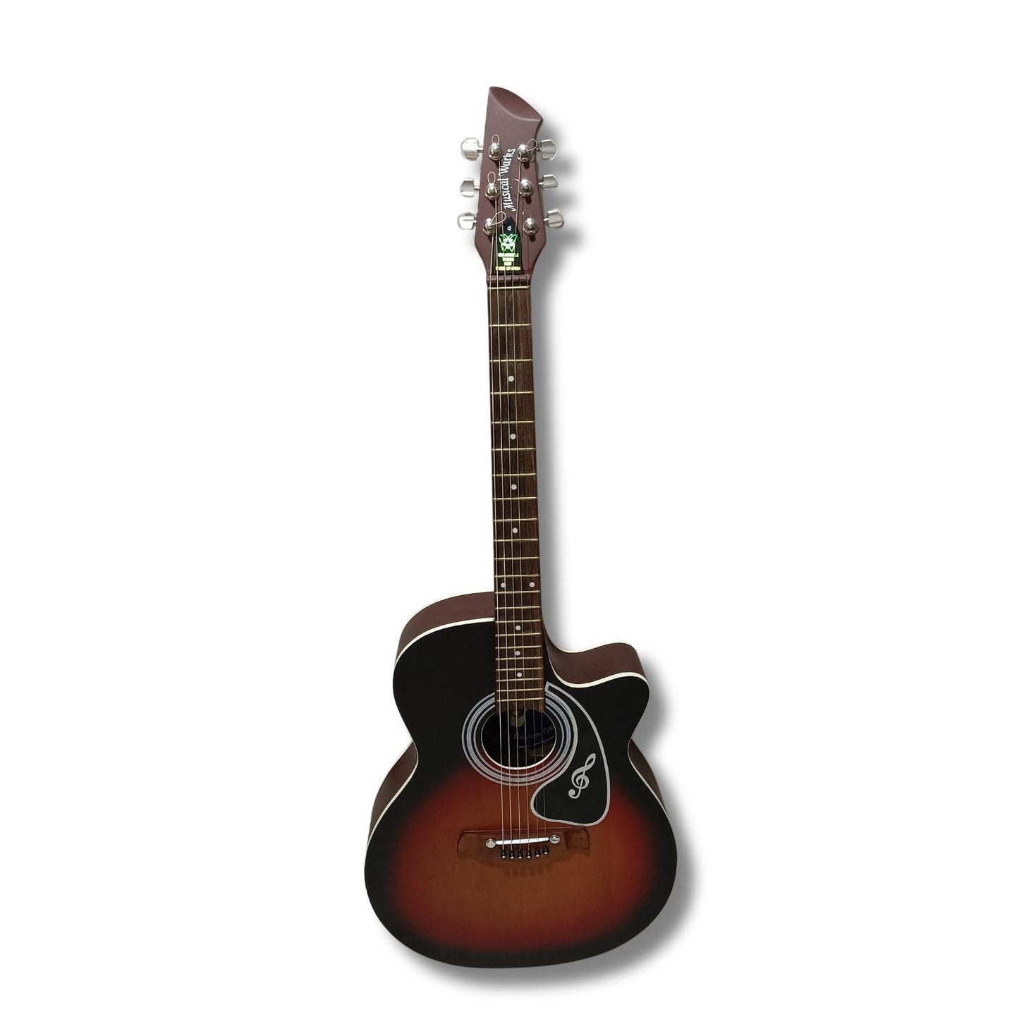 Musical Works SAB-GUITAR-21, 41-Inch Acoustic Guitar | Tun Top, Rosewood Fingerboard & Bridge | Truss Rod | Red-Brown Black  with Die Cast Keys, Set of Strings, Strap, Picks and Bag