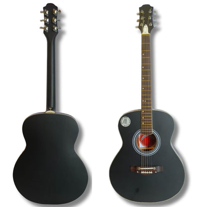 Musical Works SAB-GUITAR-20 41-Inch Acoustic Guitar | Tun Top, Rosewood Fingerboard & Bridge | Truss Rod | Natural Black Shade with Die Cast Keys, Set of Strings, Strap, Picks and Bag