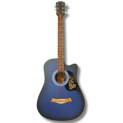 Musical Works 38" Acoustic Guitar – Midnight Blue Burst Matte Finish