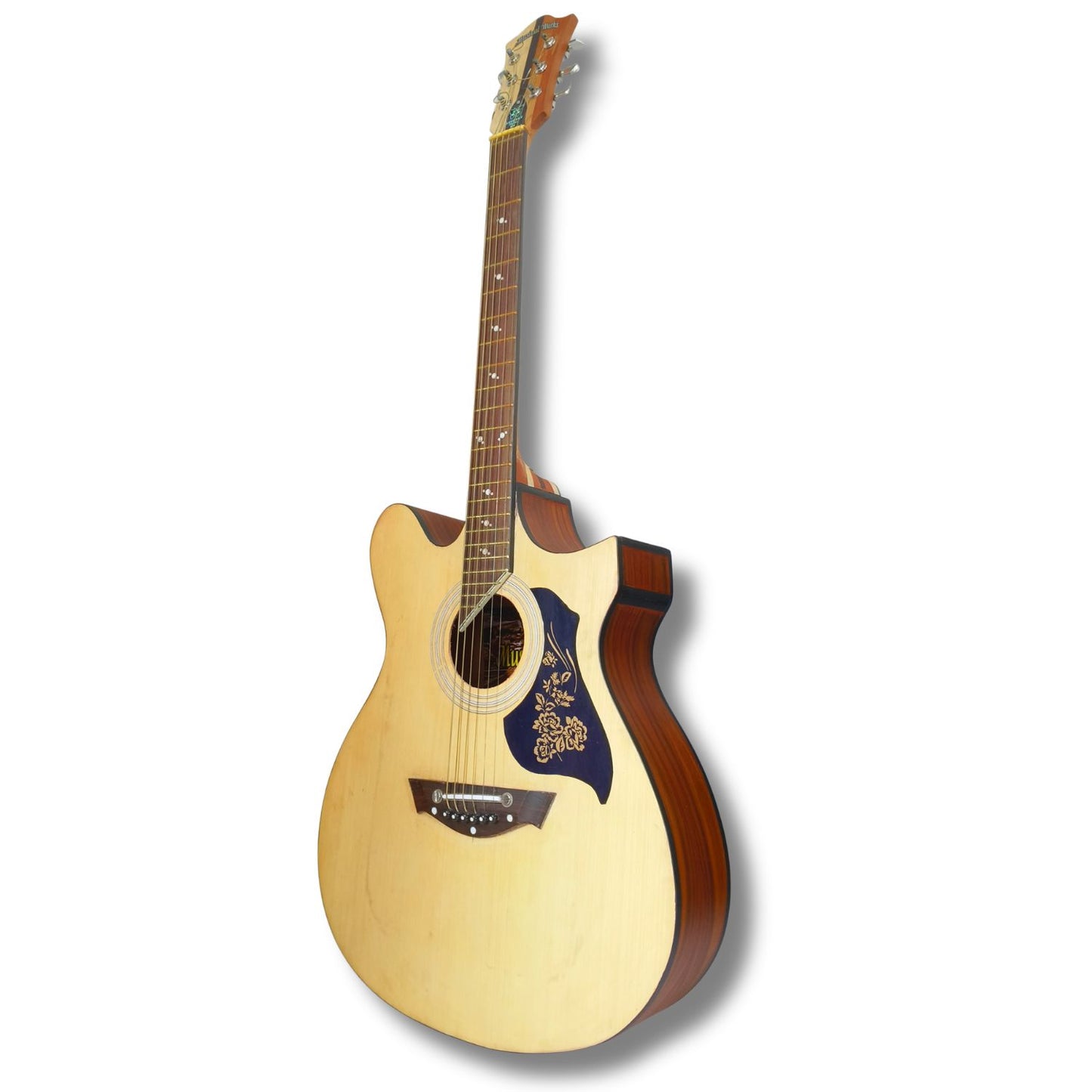 Musical Works 38" Acoustic Guitar Starter Kit - Natural Wood Finish with Gig Bag, Strap, and Picks