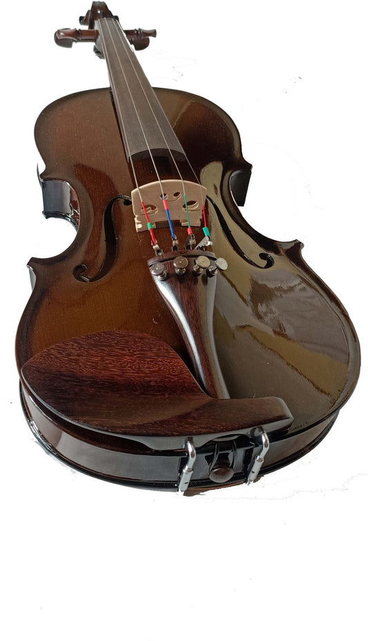musical works Violin With Bow, Rosin, Hard Case 4/4 Semi- Acoustic Violin  (Brown Yes)