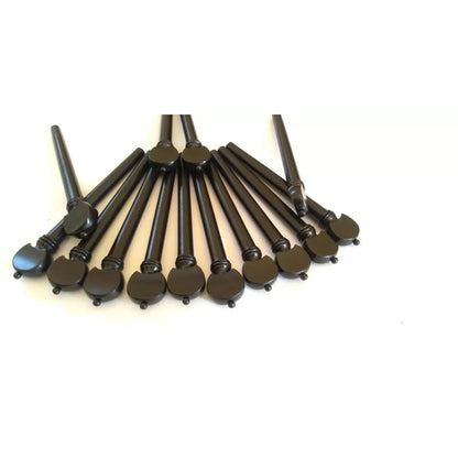 Wooden Lute Peg Set Of 13 Pegs Indian Ebony Three Color AAA Quality 9x7x135 mm