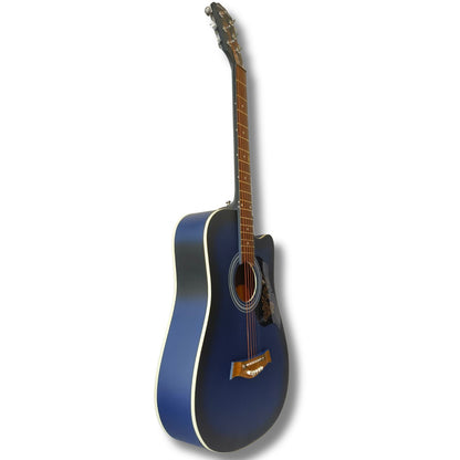 Musical Works 38" Acoustic Guitar – Midnight Blue Burst Matte Finish