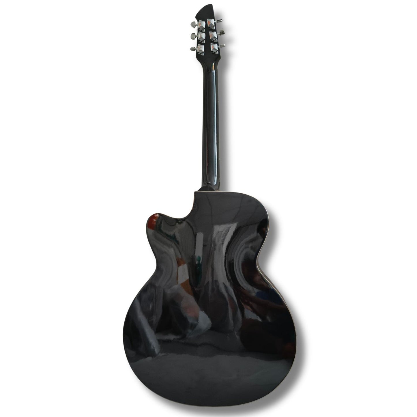 Musical Works 41" Full Size Acoustic Guitar Starter Kit - Black Cutaway Dreadnought with Gig Bag, Strap & Accessories.