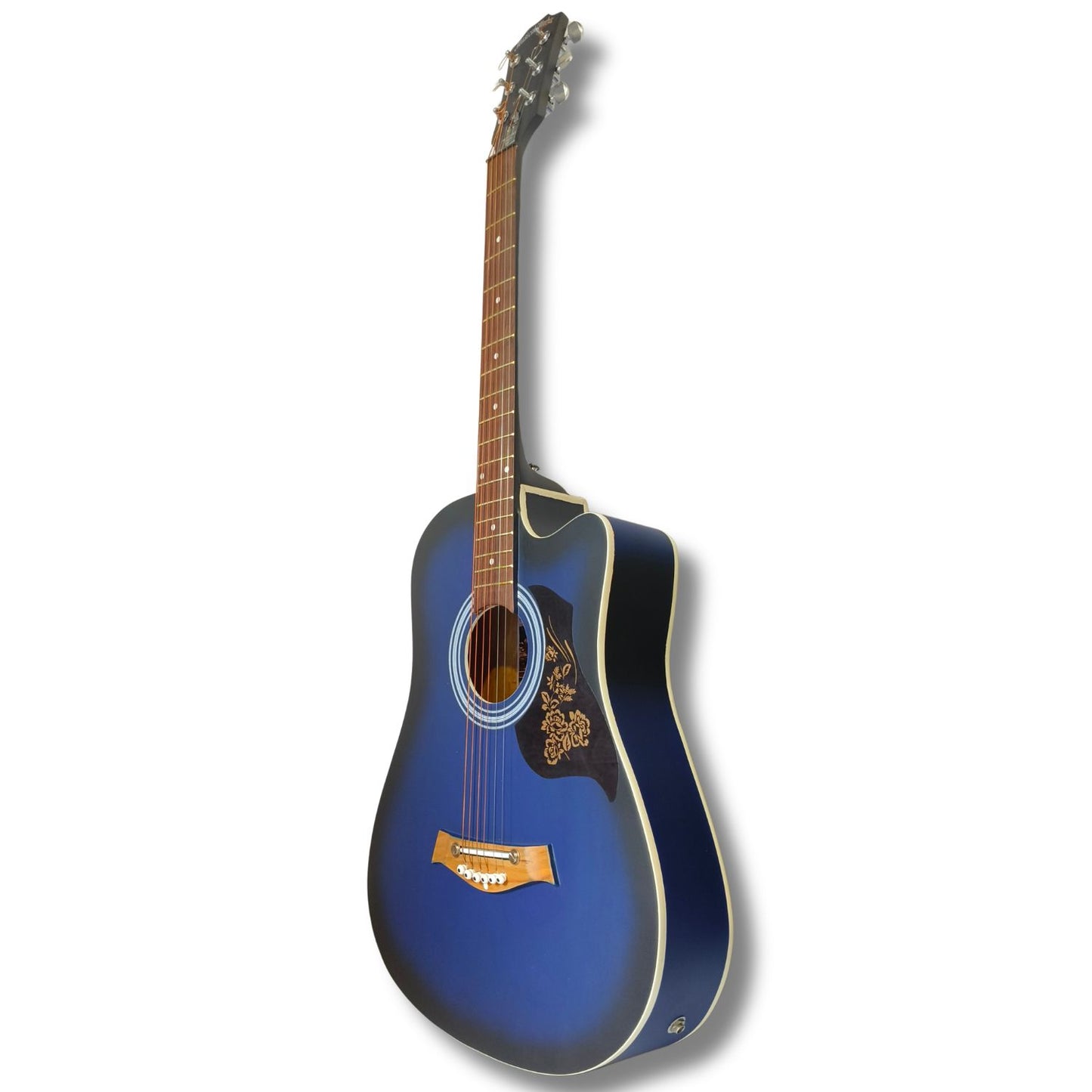 Musical Works 38" Acoustic Guitar – Midnight Blue Burst Matte Finish
