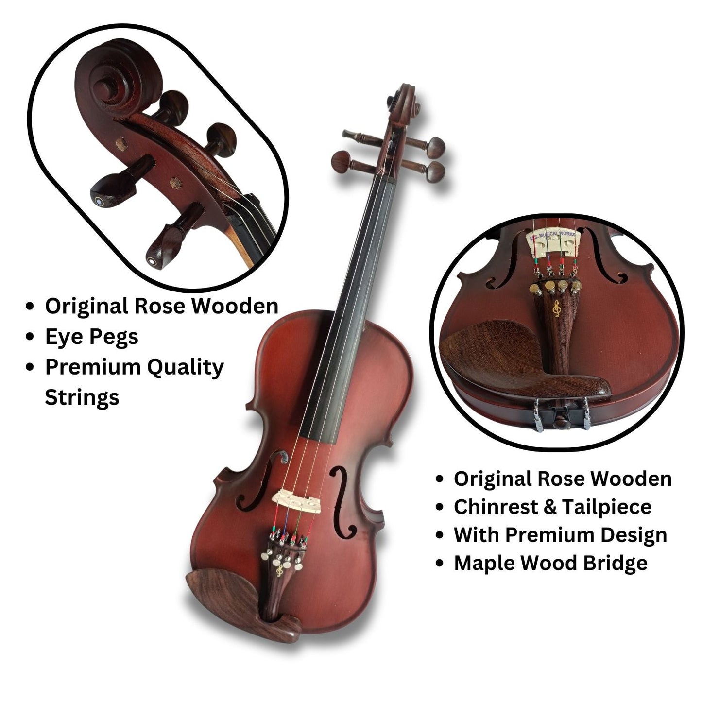 Premium Violin Kit Handcrafted Violin Rich Sound Quality Beginner-Friendly Violin Complete Violin Set Ergonomic Design Durable Violin Build Captivating Tones