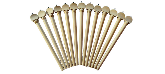 Box Wood  Lute Pegs 1 set (13 Pieces) , Shaft 9 x 7 x 135 MM