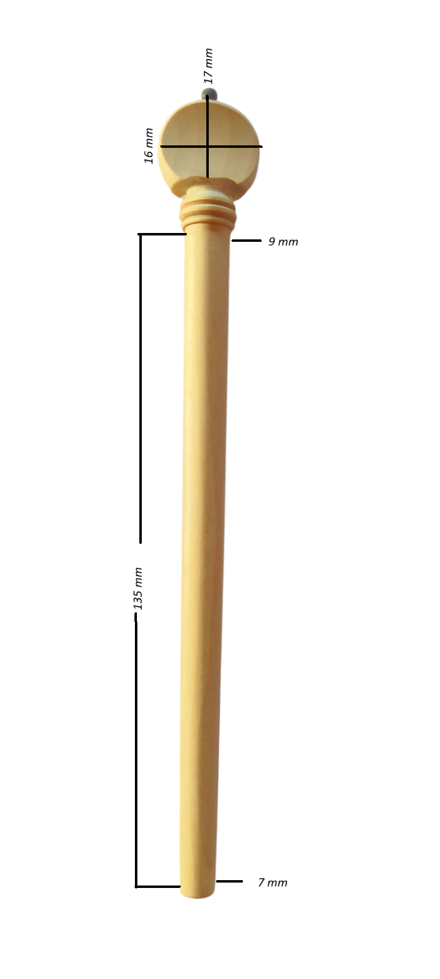 Box Wood  Lute Pegs 1 set (13 Pieces) , Shaft 9 x 7 x 135 MM