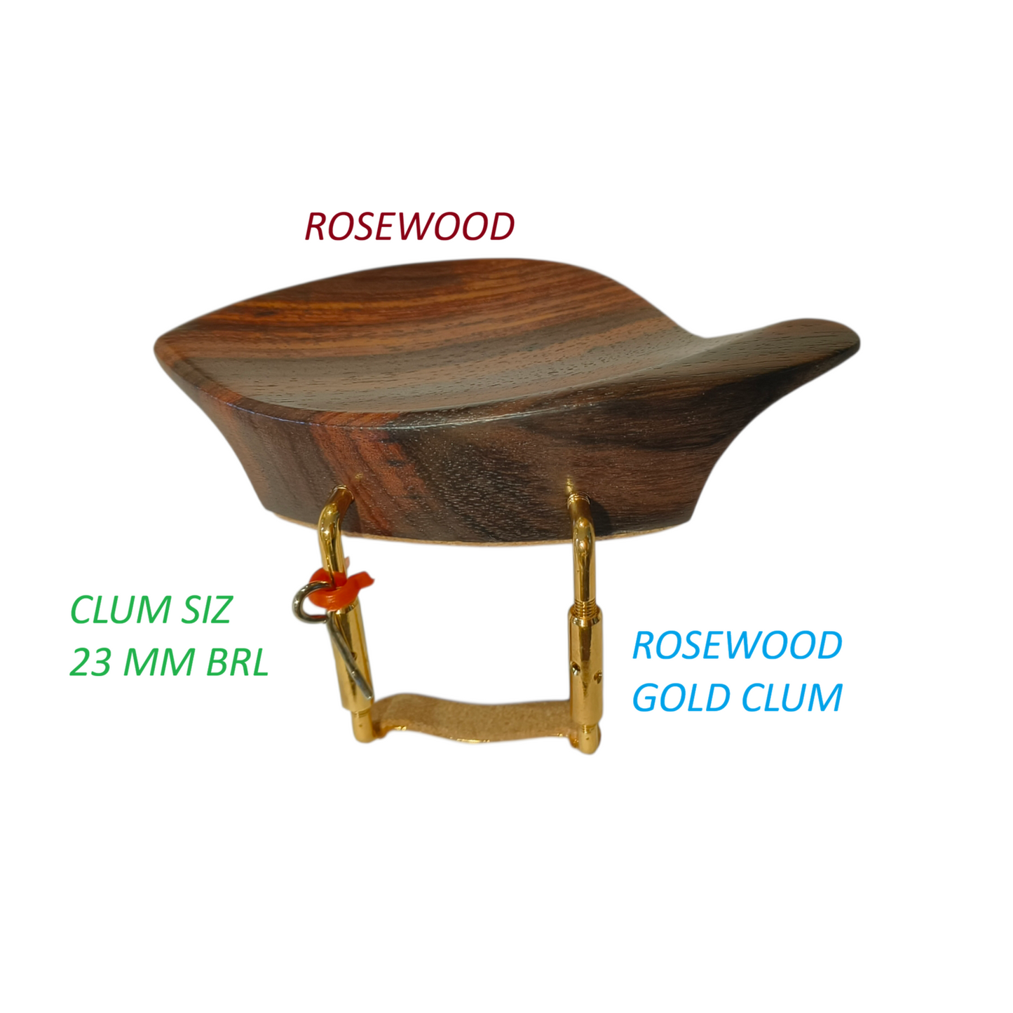 Morawetz Violin Chinrest, Ebony Wood, Chromium Brackets, 4/4 Size