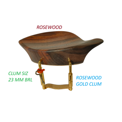 Morawetz Violin Chinrest, Ebony Wood, Chromium Brackets, 4/4 Size