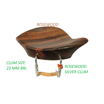 Morawetz Violin Chinrest, Ebony Wood, Chromium Brackets, 4/4 Size