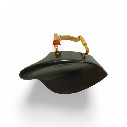 Morawetz Violin Chinrest, Ebony Wood, Chromium Brackets, 4/4 Size