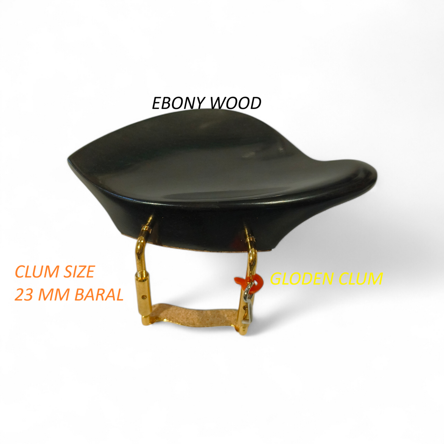 Morawetz Violin Chinrest, Ebony Wood, Chromium Brackets, 4/4 Size