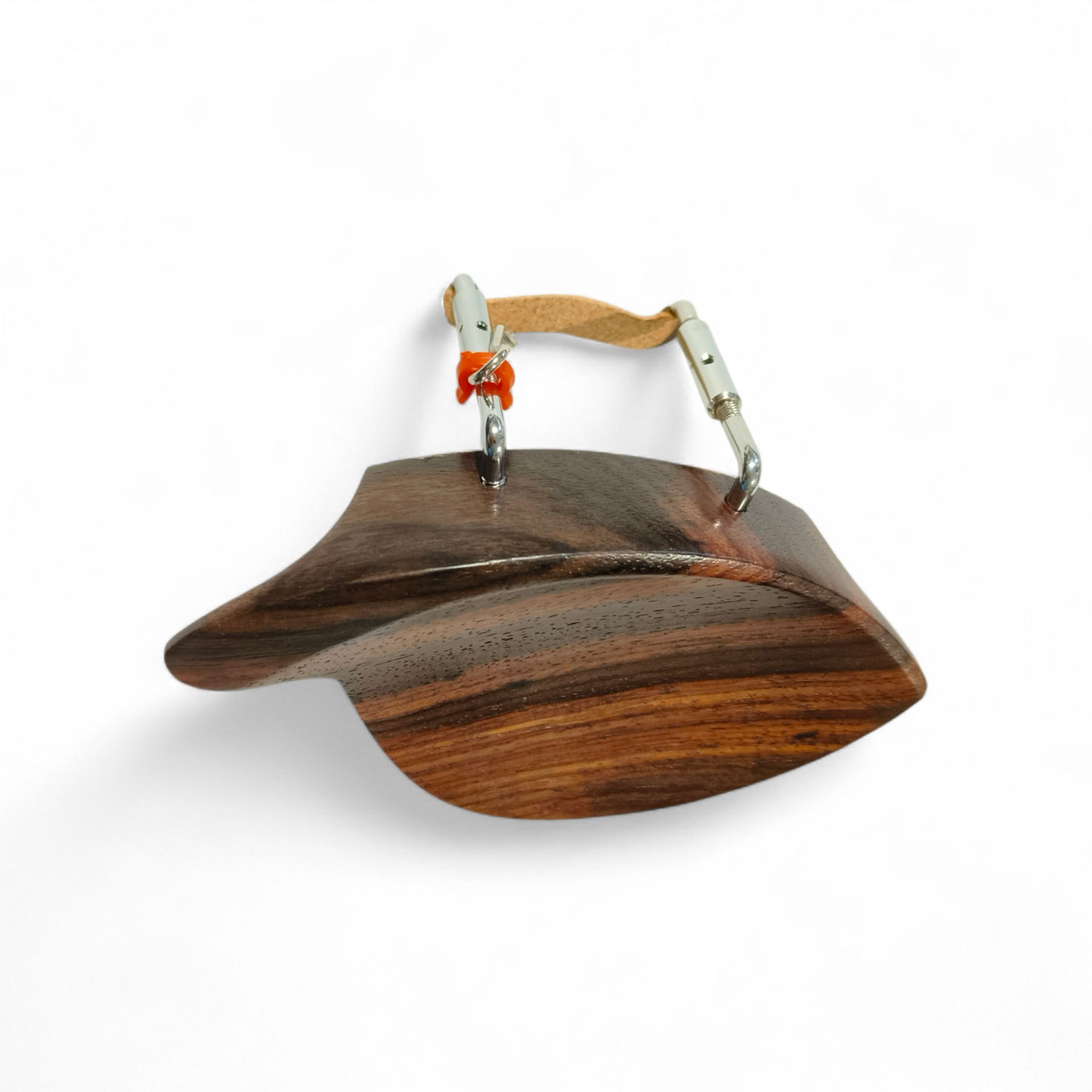 Morawetz Violin Chinrest, Ebony Wood, Chromium Brackets, 4/4 Size