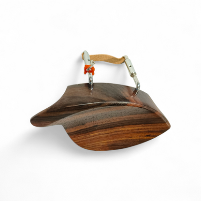 Morawetz Violin Chinrest, Ebony Wood, Chromium Brackets, 4/4 Size