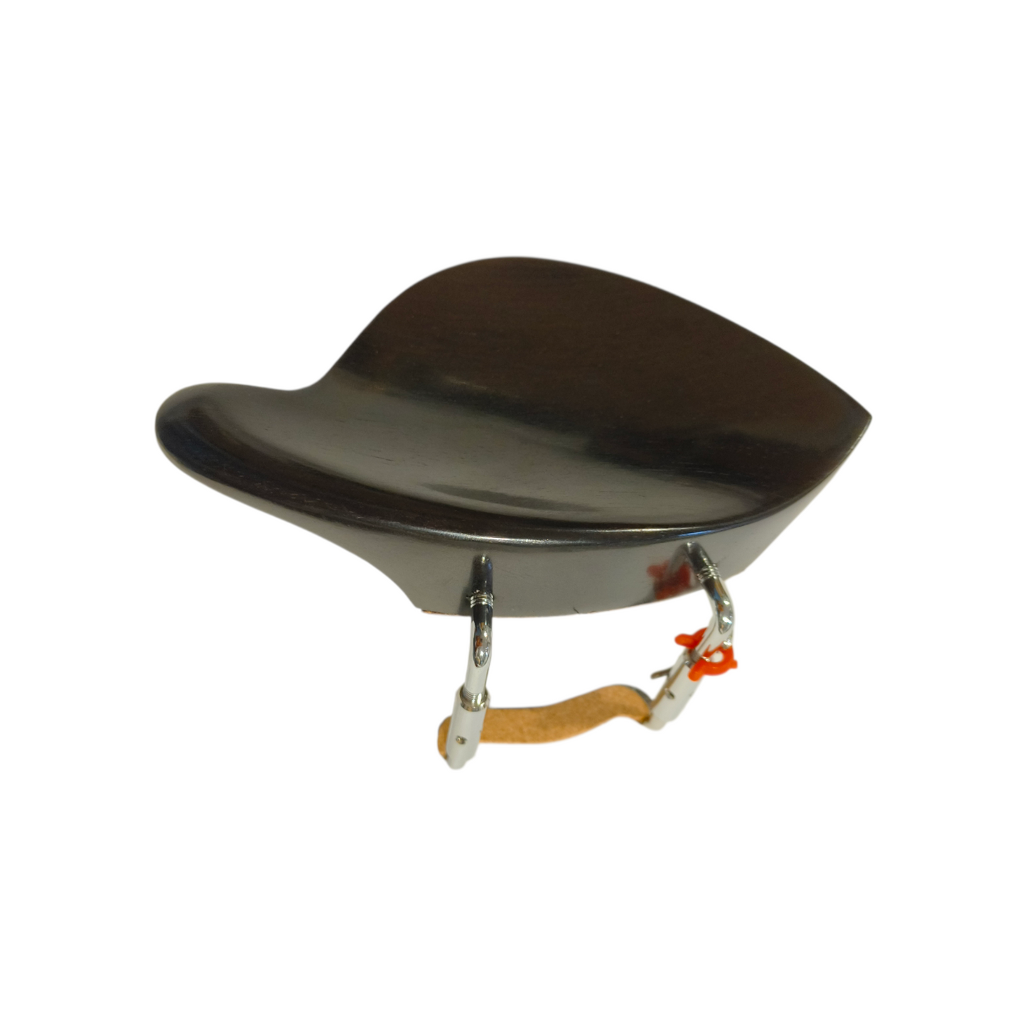 Morawetz Violin Chinrest, Ebony Wood, Chromium Brackets, 4/4 Size