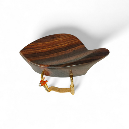 Morawetz Violin Chinrest, Ebony Wood, Chromium Brackets, 4/4 Size