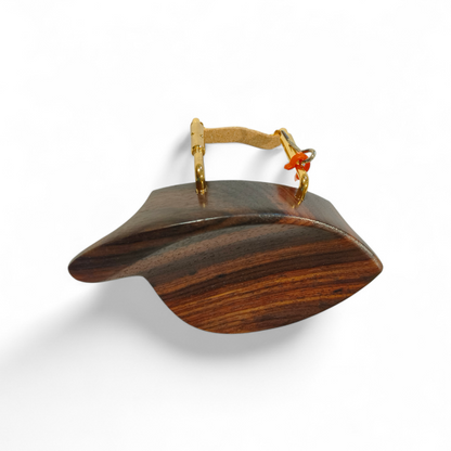 Morawetz Violin Chinrest, Ebony Wood, Chromium Brackets, 4/4 Size