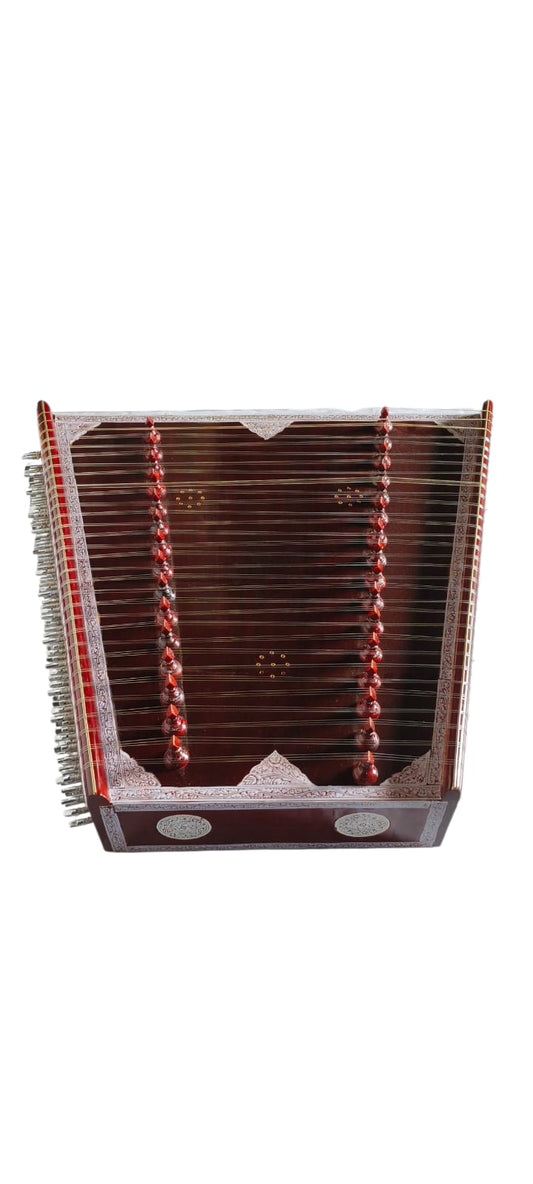 GOUTAM GAIN MUSICAL WORKS Santoor Professional Santur Walnussholz Saiten 93 Braun mit Faserbox