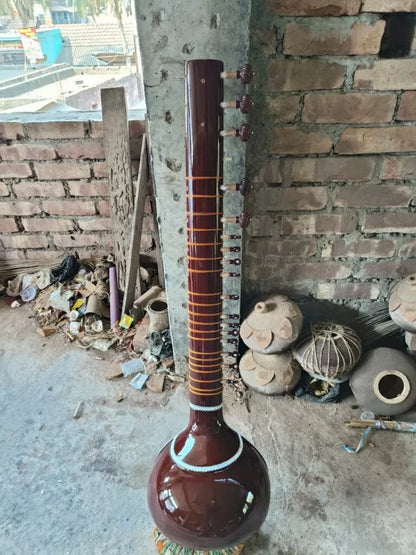 Ustad Vilayat Khan Style Sitar Tune Wood With Fiber Box Mizrabs Extra String