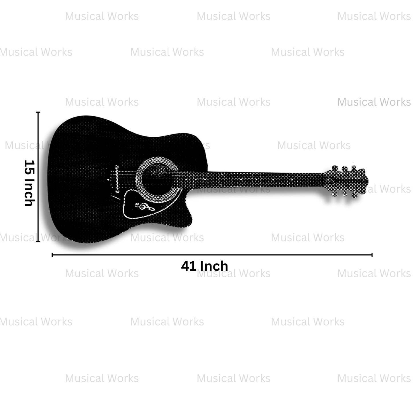 Musical Works SAB-GUITAR-14, 41-Inch Acoustic Guitar | Tun Top, Rosewood Fingerboard & Bridge | Truss Rod | Yellow Black Shade with Die Cast Keys, Set of Strings, Strap, Picks and Bag